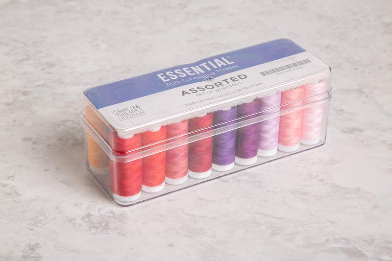 Connecting Threads 100% Cotton Essential Thread Set - 26 Spools 220 Yards Each with Carrier - Image 3